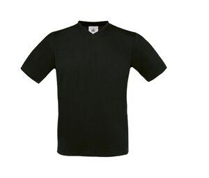 B&C BC163 - Men's T Shirt V-Neck 100% Cotton Black