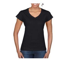 Gildan GN647 - Softstyle Ladies V-Neck T-Shirt Negro