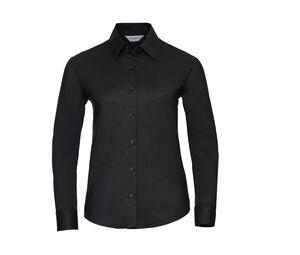 Russell Collection JZ32F - Ladies' Long Sleeve Easy Care Oxford Shirt Negro