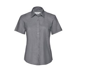 Russell Collection JZ33F - Ladies' Short Sleeve Easy Care Oxford Shirt Silver