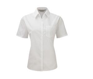Russell Collection JZ35F - Poplin skjorta för kvinnor White