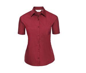 Russell Collection JZ35F - Poplin skjorta för kvinnor Classic Red