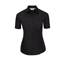 Russell Collection JZ35F - Poplin skjorta för kvinnor Black