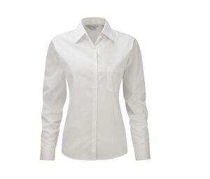 Russell Collection JZ36F - Camicia da donna in popeline di cotone 100%. White