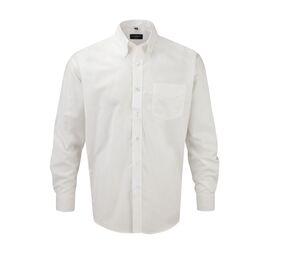 Russell Collection JZ932 - Men's Long Sleeve Easy Care Oxford Shirt Branco
