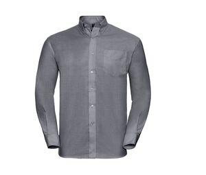 Russell Collection JZ932 - Men's Long Sleeve Easy Care Oxford Shirt Silver