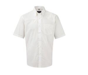 Russell Collection JZ933 - Kurzarm Pflegeleicht Oxford Hemd Weiß