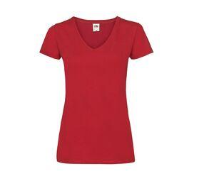 Fruit of the Loom SC601 - Lady Fit V Neck (61-398-0) Red