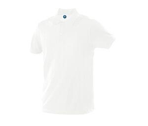 Starworld SW160 - Camisa polo masculina 100% de algodão orgânico Branco