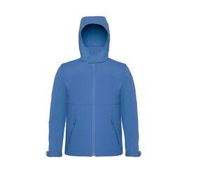 B&C BC651 - Hooded Softshell Jacke für Kinder Azure