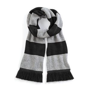 Beechfield BF479 - Varsity scarf Black/Heather Grey