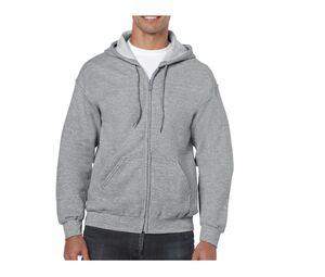 Gildan GN960 - Sweatshirt Com Capuz Heavy Blend Adult Full Zip Sport Cinza