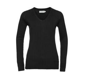 Russell Collection JZ10F - Ladies' V-Neck Pullover Black
