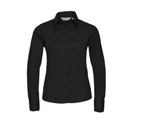 Russell Collection JZ16F - Ladies' Long Sleeve Classic Twill Shirt Black