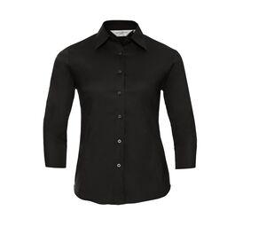 Russell Collection JZ46F - Ladies' 3/4 Sleeve Fitted Shirt Black