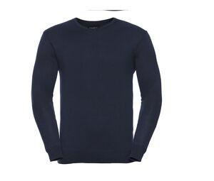Russell Collection JZ710 - Pullover com gola em V French Navy