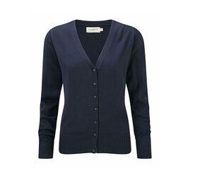 Russell Collection JZ715 - Ladies' V-Neck Knitted Cardigan French Navy