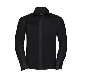 Russell Collection JZ958 - Men's Long Sleeve Tailored Ultimate Non Iron Shirt Negro