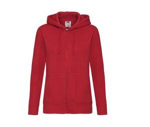 Fruit of the Loom SC375 - Premium 70/30 lady-fit hooded sweatshirt jacket Red