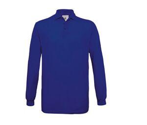 B&C BC425 - 100% cotton long-sleeved polo shirt Royal