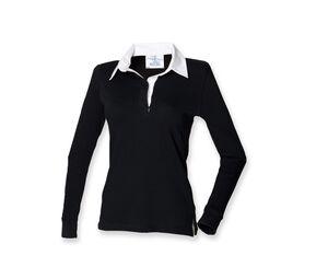Front Row FR101 - Ladies Classic Rugby Shirt Black