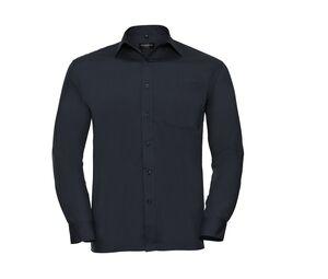Russell Collection JZ934 - Men's Long Sleeve Polycotton Easy Care Poplin Shirt Navy