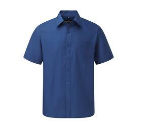 Russell Collection JZ935 - Men's Short Sleeve Polycotton Easy Care Poplin Shirt Bright Royal