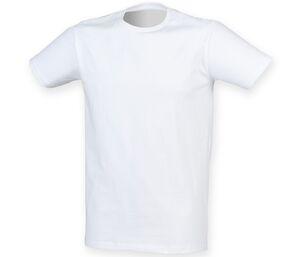 Skinnifit SF121 - Camiseta Hombre Algodón estiramiento Blanca