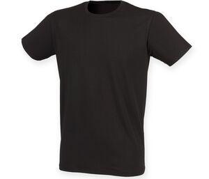 Skinnifit SF121 - Camiseta Hombre Algodón estiramiento Negro