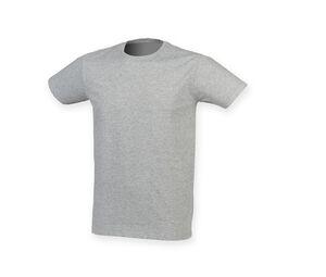 Skinnifit SF121 - Camiseta Hombre Algodón estiramiento Heather Grey