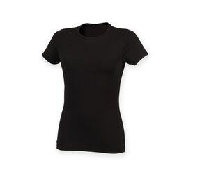 Skinnifit SK121 - Camiseta Mujer Algodón estiramiento Negro
