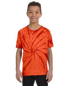 Tie-Dye CD101Y - Youth 5.4 oz., 100% Cotton Spider Tie-Dyed T-Shirt Spider Orange