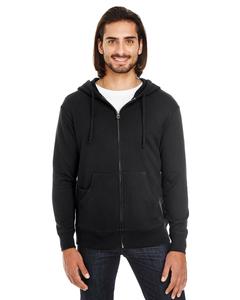 Threadfast 321Z - Unisex Triblend French Terry Full-Zip Black Solid