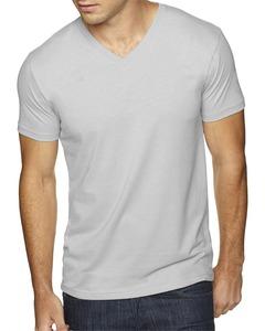 Next Level 6440 - Men's Premium Fitted Sueded V-Neck Tee Light Gray