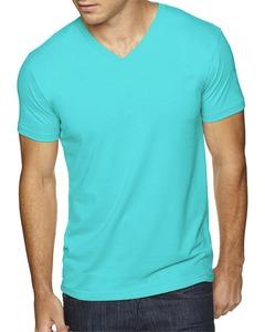 Next Level 6440 - Men's Premium Fitted Sueded V-Neck Tee Tahiti Blue