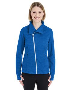 Ash City North End NE704W - Ladies Amplify Melange Fleece Jacket Nautical Blue/Platinum