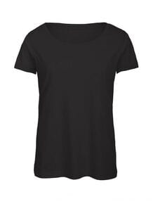 B&C BC056 - Camiseta de Tres Mezclas para Mujer Negro
