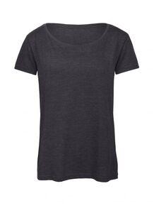 B&C BC056 - Camiseta de Tres Mezclas para Mujer Heather Dark Grey