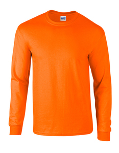Gildan G2400 - Adult Ultra Cotton® Long Sleeve T-Shirt Safety Orange