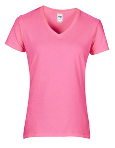 Gildan G4100VL - Premium Ringspun Cotton V-Neck T-Shirt Ladies Azalea