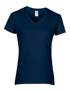 Gildan G4100VL - Premium Ringspun Cotton V-Neck T-Shirt Ladies Navy
