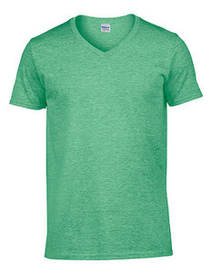 Gildan G64V00 - Softstyle Ringspun Cotton T-Shirt V-Neck Heather Irish Green