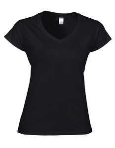 Gildan G64V00L - Ladies V-Neck Softstyle Ringspun Cotton T-Shirt Black