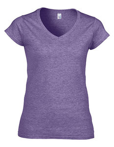 Gildan G64V00L - Ladies V-Neck Softstyle Ringspun Cotton T-Shirt Heather Purple