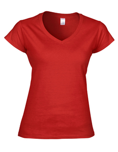 Gildan G64V00L - Ladies V-Neck Softstyle Ringspun Cotton T-Shirt Red