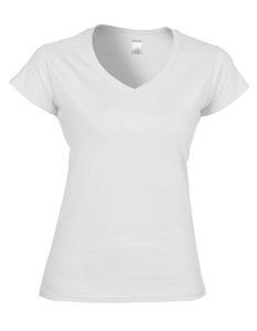Gildan G64V00L - Ladies V-Neck Softstyle Ringspun Cotton T-Shirt White