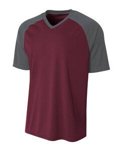 A4 A4N3373 - Adult Strike Jersey Maroon/ Graphite