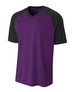 A4 A4N3373 - Remera Jersey rayada para adultos  Purple/Black