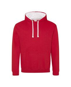 AWDis JHA003 - JUST HOODS by Adult Varsity Contrast Hood Fire Red/ Arctic White