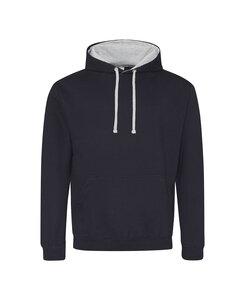 AWDis JHA003 - JUST HOODS by Adult Varsity Contrast Hood French Navy/Heather Grey